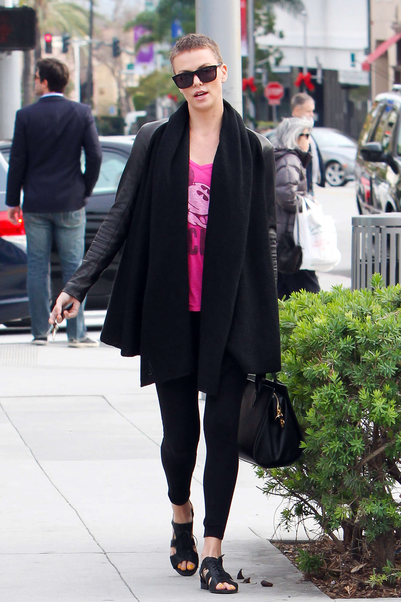 Charlize Theron - tights Candids out in Beverly Hills-15 | GotCeleb